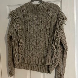 Universal Thread Taupe Cable Knit Turtleneck Sweater